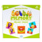 CA Games Memory Kart Meyveler-Sebzeler 48 Kart Eşleştirme Kartları