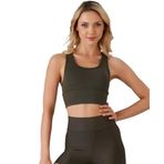 ca lia Aurafit Arkası Halter Kesim U Yaka Spor Sütyeni/Büstiyer/Croptop (Haki Yeşil, M/L)