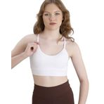 ca lia İp Askılı Kaplı Arkadan Çapraz Askılı Sporcu Büstiyer/Atlet/Crop (Beyaz, M/L)
