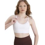 ca lia İp Askılı Kaplı Arkadan Çapraz Askılı Sporcu Büstiyer/Atlet/Crop (Beyaz, S/M)