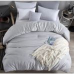 Ca-Sa Tekstil Ranforce Kumaş Düz Renk Pamuklu Nevresim Takımı - 220 x 240 cm - Açık Gri