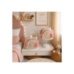 C&A&B KUZEY AVİZE MAKROME İP SARGI GÖKKUŞAĞI APLİKELİ PONPONLU KIZ BEBEK -KIZ ÇOCUK AVİZE ABAJUR SET(6)