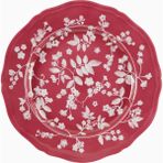 Cabana x Ginori 1735 Çiçek Desenli, Italyan Tasarımı Porselen Yemek Tabağı - Kırmızı