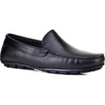 Cabani 010M150 Hakiki Deri Siyah Bağcıksız Süet Erkek Loafer Ayakkabı