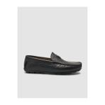 Cabani 010M9823C Hakiki Deri Siyah Logo Detaylı Erkek Loafer Ayakkabı