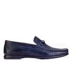 Cabani 167M098F Lazer Detaylı Toka Aksesuarlı Hakiki Deri Lacivert Erkek Loafer Ayakkabı