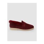 Cabani LP01-K Hakiki Deri Bordo Süet Kürklü Kadın Loafer Ayakkabı