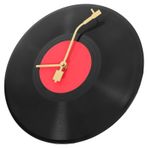 Cabilock 1 Set Vinil Plak Duvar Saati Bronz Nokta Roma Modern Festoon Projeksiyon Duvar Saati Tik Tak Etmeyen Aydınlatmalı Sevimli Alarm Bardak Altlığı Retro Oda Kare