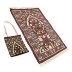 Cabilock 1 Takım taşınabilir seccade dua etme yastıklı haberci kapitone dikiş Yumuşak için portatif dua mat dini arz islam seccade polyester halı Dini dua halısı şönil Coffee