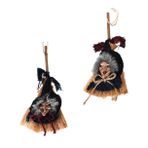 Cabilock 2 Adet cadılar süpürge sopası cadılar bayramı asılı dekorasyon cadılar bayramı kostümleri halloween decoration Cadılar bayramı dekorasyonu oyuncak cadılar bayramı süpürge kolye Süs