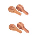 Cabilock 4 çay kaşığı kepçe kaşıklar bal kaşığı şığı mini kepçe tahta kaşık seti Ahşap kaşık mutfak eşyaları kaşık için çay kısa saplı kaşık süt tozu kaşığı Bambu