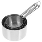 Cabilock 4 Ölçü kaşığı sıvı ölçüm kabı süt kaşığı ölçüm kapları metal hediye yumiyum paslanmaz çelik ölçüm kapları pratik ölçekli ölçü kapları pişirmek alet pişirme kabı ölçü kabı