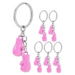 Cabilock 6 Adet Boks Eldiveni Kolye Boks Eldiveni Çanta Cazibesi Mini Çanta Takıları Takım Anahtarlık Boks Eldiveni Asılı Mini Boks Eldiveni Spor Anahtarlık Çekicilik Pembe Çinko Alaşım