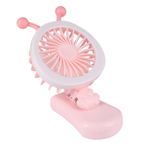 Cabilock mini hayran USB fanı USB el fanı pilli mini el tipi fan küçük taşınabilir fan taşınabilir el vantilatörü Taşınabilir El Fanı masaüstü vantilatörü küçük hayranı ışıklı fan pembe