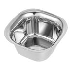 Cabilock Paslanmaz Çelik Aperatif Kasesi Kamp Çorba Tabağı Metal Hazırlık Kaseleri Metal Karıştırma Kabı Kare Çorba Kaseleri Yemek Servis Kasesi Su Kovası Gümüş 304 Paslanmaz Çelik