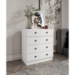 Cabinse Mdf 4 Çekmeceli Şifonyer Soft Beyaz Kolay Kurulum Animasyonu- Cabinse