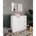 Cabinse Neva Mdf 2 Kapaklı 3 Çekmeceli Çok Amaçlı Dolap Banyo, Oyuncak Dolabı, Mutfak, Kahve Köşesi ,çocuk Elbise Dolabı -Soft Beyaz,sertifikalı Malzeme