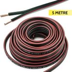 Cable Cable 2x0,75 Hoparlör Veya Güç Kablosu Cca Kordon (Siyah) - 5 Metre