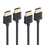 Cable Matters 2'li paket ultra ince HDMI kablosu 0,9 m (ultra ince HDMI kablosu, ultra ince HDMI kablosu) 3D, 4K ve Ethernet ile - 0,9 metre - medya akış cihazları, PS3, PS4, Xbox 360 ve daha fazlası
