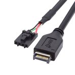 cablecc USB 3.1 Tip-E Ön Panel Başlığı Erkek Ana Bilgisayar USB 2.0 Anakart 4pin Pitch 2.54mm IDC Muhafaza Mandallı Cihaz Kablosu 30cm