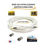 CABLEMASTER 25 METRE Uydu Çanak Anten Kablosu CM-101 48 TEL RG6 U4 BAKIR ALIŞIMLI 2 Adet Connektör Dahil