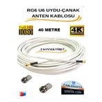 CABLEMASTER 40 METRE Uydu Çanak Anten Kablosu CM-101 48 TEL RG6 U4 BAKIR ALIŞIMLI 2 Adet Connektör Dahil