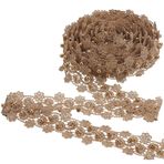 CABODYALS 1 1/4 inç Metalik Altın Dantel Süsleme Nakış İçi Boş Çiçek Polyester Dantel Kenar Süslemesi Tığ Venedik Çiçek Boncukları Kumaş Uygulama Bandı Dikiş El İşi Gelin Elbisesi Aksesuar
