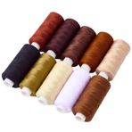 CABODYALS 10 Adet 10 Renk 4000 Yard Polyester Nakış İpliği Renkli İşlenmiş Arkadaşlık Bilekliği Kordon Çeşitleri Koyu Renkler Kanaviçe İplik Dikiş Örgü Dikiş El İşi El İşi El İşi