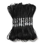 CABODYALS 10 yumak 12 ip 87,5 yarda siyah polyester nakış ipliği parıltılı kanaviçe ipliği kesim ipliği pamuk simli iplik arkadaşlık bilekliği dokuma örgü iğne ucu el işi