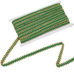CABODYALS 14,22 yarda 1/2 inç yeşil altın örgü şerit Vintage dokuma Gimp parlak bant ince dalgalı polyester kemer bandı şeritleri, dikiş yapmak için, ev perdeleri, dekorasyon, kostüm, kendin yap