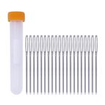 CABODYALS 20 adet 70 mm kör demir iğne, büyük ağızlı iplik iğnesi, büyük ağızlı gümüş saplı, örgü ipliği, dokuma, nakış iğneleri, iplik geçirme seti, dikiş yapmak, kıyafet onarımı için, Hei