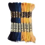 CABODYALS 8 ip 70 yarda mavi sarı nakış ipliği bileklik ipliği 6 kordon renk geçişli kanaviçe kordon arkadaşlık iğnesi ucu polyester iplik iplik bileklik dikmek için kanaviçe el işi