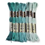 CABODYALS 8 ip 70 yarda yeşil polyester iplik, 6 şerit, nakış ipliği, arkadaşlık bileklikleri, renk geçişi, kanaviçe, iğne ipliği, bileklik dikmek için, kanaviçe, el işi
