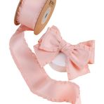 CABODYALS {91}20 cm uzunluğunda pembe bant, fırfırlı kenarlı, çift taraflı polyester bant, ipeksi, sağlam kumaş bantlar, makaralı demet rulosu, sevgililer günü, düğün, hediye paketi, ev dekorasyonu,