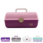 Caboodles On-The-Go Kız Makyaj Kutusu, Menekşe Üzerinde İki Renkli Pembe, Sert Plastik Makyaj Düzenleyici Kutusu, Dahili Ayna, Güvenli Seyahat için Güvenli Mandal, Büyük Eşyalar için Geniş Saklama
