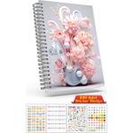 Cabuk Baskı A5 Boyutunda Ajanda Süresiz Haftalık Planlayıcı Defter (250 Adet Sticker Hediyeli) - Açık Gri - Açık Pembe