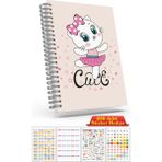Cabuk Baskı A5 Boyutunda Ajanda Süresiz Haftalık Planlayıcı Defter (250 Adet Sticker Hediyeli) - Baby Pembe