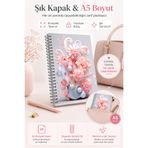 cabuk baskı A5 Süresiz Planlayıcı Ajanda Spiralli Haftalık Defter Soft Çiçekli Kapak