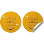 Cabuk Baskı Sticker Kuşe (4X4CM) 70 Adet Yuvarlak Etiket -Bu Paketi Açmak Aşırı Derecede Mutluluğa Neden Olacaktır