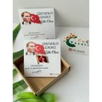 Caca Tasarım Dalgalı Türk Bayrağı Rozeti Öğretmenler Günü Hediyelik - Altın