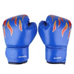 CaCaCook Çocuklar Boks Eldivenleri, 3 Renk Çocuk Tay Müsabaka Eldivenleri, MMA Muay Thai Dövüş Sanatları Kickboks Için Delme Kickboks Grappling Kum Torbası Eldivenleri (mavi eldiven mavi