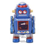 CaCaCook El Yapımı Şarj Robot Oyuncak, Vintage Dekoratif Saat, Bar Restoran için İlginç Şarj Demir Oyuncak (Mavi)