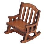 CaCaCook Oyuncak bebek sallanan sandalye, dekorasyon koltuğu, oyuncak bebek evi mini sallanan sandalye, 1:12 ölçeğinde, kompozit ahşaptan yüksek simüle edilmiş minyatür sallanan sandalye, mikro manzara