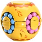 Cacao 2 In1 Dönen Fidget Spinner Sihirli Fasulye Sonsuzluk Küp Stres Giderici Top Yetişkinler Çocuklar Unisex-Çocuk Eğitici Bulmaca Oyuncaklar (Sarı)1 (Yurt Dışından)