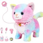 Cacao Interaktif Elektronik Peluş Oyuncak Yürüyen ve Havlayan Robot Kedi Peluş Kedi Kızlar Için Uzaktan Kumanda Yavru Kedi (Renkli Kedi) (Yurt Dışından) - 0