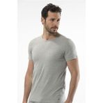 Cacharel 1305 Gri Melanj Erkek O Yaka Kısa Kollu T-Shirt - 2XL