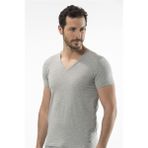 Cacharel 1306 V Yaka Kısa Kollu Erkek T-Shirt - Gri Melanj