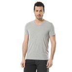 Cacharel 1332 Gri Melanj Erkek V Yaka Likralı Kısa Kollu T-Shirt