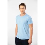 Cacharel 2169 Erkek Modal Pamuk Bisiklet Yaka Kısa Kollu T-Shirt-Açıkmavi - 3XL