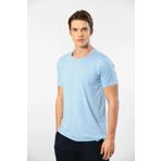 Cacharel 2169 Erkek Modal Pamuk Bisiklet Yaka Kısa Kollu T-shirt-açıkmavi